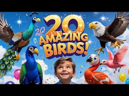 20 Amazing Birds for Kids | Fun Bird Names & Sounds | Educational Animal Song