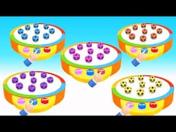 Learn Colors With Soccer Ball Rolling Machine | Learn Colors Activity for kids & Children 3D Colors