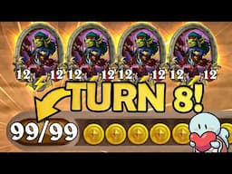 I Hit 99 Max Gold On TURN 8?! (WORLD RECORD) | Hearthstone Battlegrounds