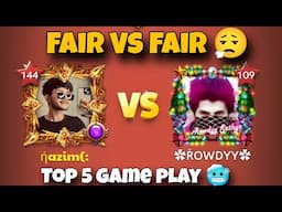Rowdy Vs Nazim Top 5 Game play 😤 | Fair vs Fair | Carrom pool Nazim | Carrom board