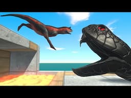 Dinosaur VS Beast: Run Through The Lair Of The Giant Black Snake | Animal Revolt Battle Simulator