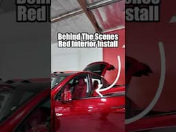 Tesla Model Y Gets Full Custom Red Interior Upgrade ❤️ — Seats Out, Door Panels Coming Soon! 🔥🚗