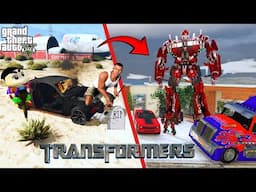 Franklin and Avengers Collecting and Repaired RED TRANSFORMERS CARS in GTA 5! GTAV AVENGERS