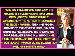 Calling her son's in-laws "poor peasants," she had no idea they'd be the very reason he lost his job