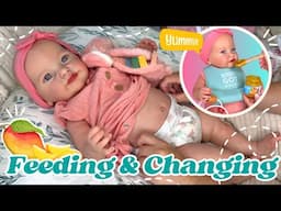 Beautiful Reborn Baby Skya's Feeding & Changing (With Baby Sounds).