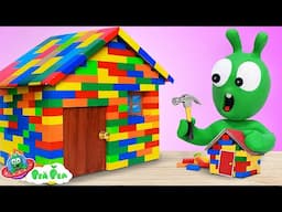 Pea Pea Builds a LEGO House and Plays with Colorful Toy Blocks! 🧱🌈 Cartoon for Kids