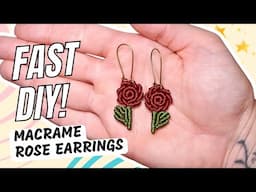 DIY Macrame Rose Earrings 🌹 Easy Step-by-Step Tutorial for Beginners!