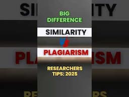 #1 Similarity vs Plagiarism 🔍 Big Difference Every Researcher Must Know! #researchpaper #phd