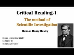 Critical Reading 1 The method of Scientific Investigation #The method of Scientific Investigation
