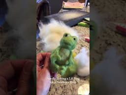 Needle Felting a Frog for a Newborn Prop
