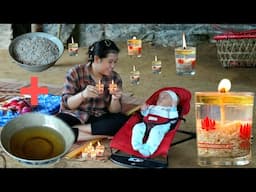Single mother creates light from discarded cooking oil and rice | Ly Thi Ly - Daily Vlog