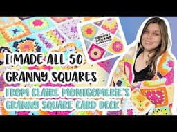 I Crocheted 50 Unique Granny Squares Into a Blanket | Granny Square Card Deck Challenge