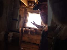 I put a window in my cabin door #cabindoor #cabin #highdesert #deserthomestead #frugal