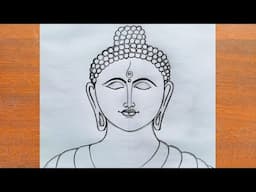 Lord Buddha Drawing / How to Draw Lord Buddha Easy Step By Step / Buddha Purnima Special Drawing