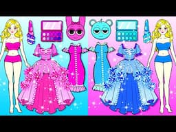Pinki Barbie VS Blue Sky Barbie Makeup & Dress Up - Barbie Transformation Handmade -Woa Doll Channel