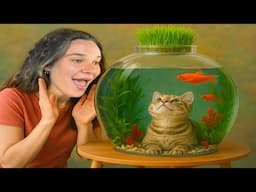 BUILDING A SECRET AQUARIUM FOR MY CATS!