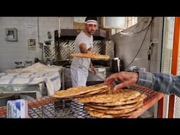 Watch This Iranian Baker Throw Hot Bread Like a Boss!|Traditional Persian bread making