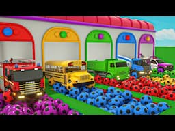 Bingo Song - Replace the tire using a soccer ball washer - Baby Nursery Rhymes & Kids Songs