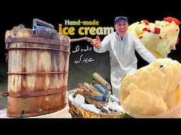 Desi ice cream recipe old style🍦Hand-made ice cream | نمک اور برف سے بنے گا ائس کریم | Musa Khan