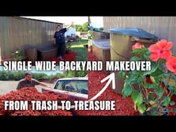 SINGLE WIDE LANDSCAPING MAKEOVER | MOBILE HOME TRASH TO TREASURE | KIMI COPE