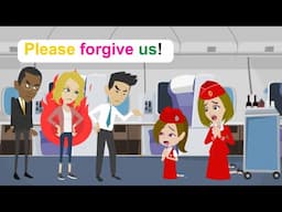 Ella and her mother become flight attendant - Funny English Animated Story - Ella English
