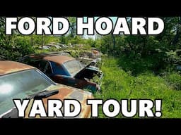 FORD HOARD! All FoMoCo Salvage Yard Tour! Mustangs, Torinos, Cyclones, + Some VERY RARE Cars!