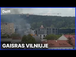 Vilniaus centre pastebėti dūmai – prie prekybos centro CUP dega planetariumo stogas