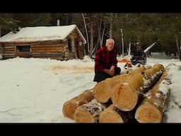 The Dawg Hauls in Timber for the Guest Cabin Porch