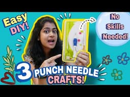 "3 Easy Punch Needle Crafts - Door Mats, Coasters, Keychains for BEGINNERS!"🤩
