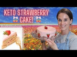 Two Layer Keto Strawberry Cake!