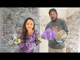 Revealing our FINISHED STONE WALLS and what we hid inside...