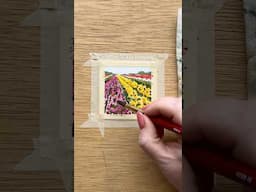 Watercolor tulip field for painting 40! Another great way to use 1 point perspective