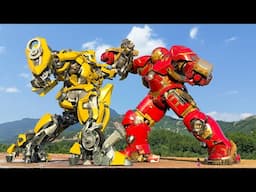 Transformers - Bumblebee and Iron Man's Best Scenes - Only Action [4K]