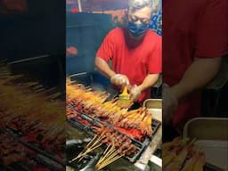 Satay Street in Singapore....Nothing But Satay! #singapore #food #skewer #Hawker Center #Lau Pau Sat