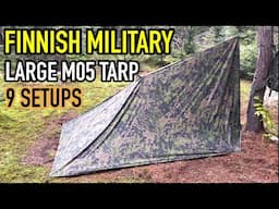 M05 Finnish Military Tarp shelter 9 setups  #Varusteleka