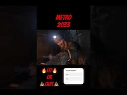 No sunlight, no mercy. Just mutants, bullets, and vibes — welcome to the Metro. #videogames  #gaming