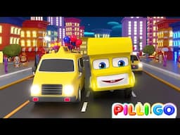 Latest Wheels On The Bus | Go Round and Round | All Through The Town | Nursery Rhymes | Pilli Go