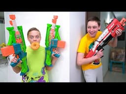 NERF Battle for Last Donut with my Sneaky Brother🤣
