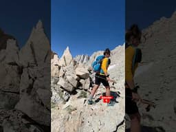 Mt Whitney in the background as we head up to Mt Russel in the #highsierra #climbing #mtwhitney