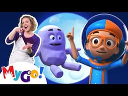 Rocket to the MOON! 🚀🌑 | Blippi Wonders | Cartoons in American Sign Language