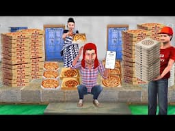 Wife Order 100 Pizza Eating Revenge on Greedy Husband Hindi Kahani Hindi Moral Stories Comedy Video