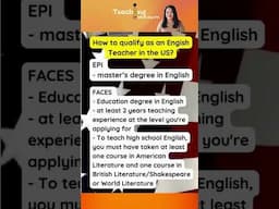 How to qualify as an English Teacher in the US