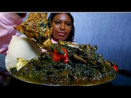Asmr mukbang aditan soup with fufu/ healthy meal