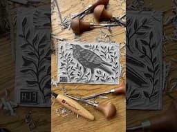 Carving crows 🐦‍⬛ #linocut #printmaking