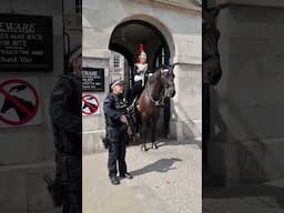 LADY OFFICER PROTECTS THE KING'S GUARD