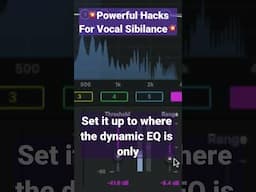 Powerful Hacks For Ultimate Vocal Sibilance Control #vocalmixing #mixingandmastering #audio #vocals