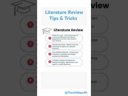 Literature Review | Tips and Tricks