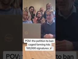 Friends, we've done it! You've got us to 100,000 signatures to ban caged farming.