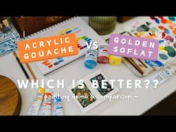 Holbein Acrylic Gouache vs Golden SoFlat | paint & compare