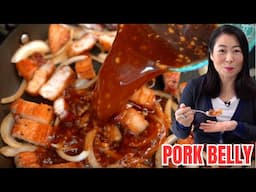 🥓The BEST way to cook Pork Belly for DINNER❗️ EVERYONE LOVED this KILLER Soy Sauce Pork 😍 삼겹살 간장볶음